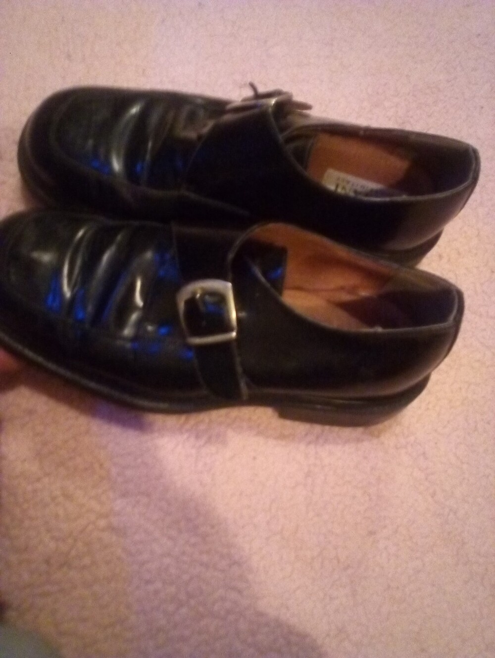 Men's Black Leather Monk Strap Dress Shoes